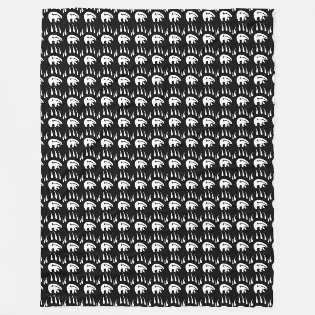 Manta Polar Bears Tribal Blanket Art Fleece Blanket (Anverso)