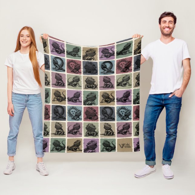 Manta Polar Beart Dragon Gift Blanket, acogedor Reptile Lover (In situ)