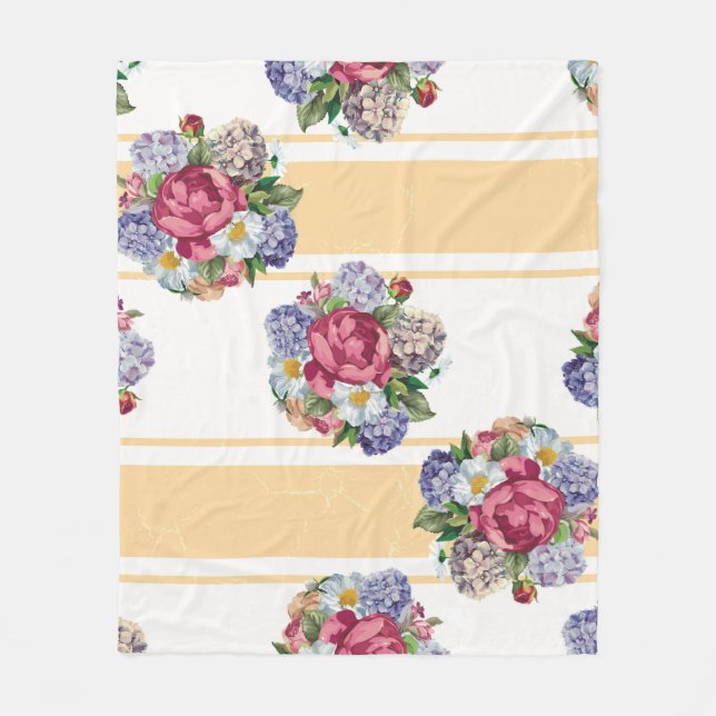 Manta Polar Beautiful floral seamless pattern with hydrangea p (Anverso)