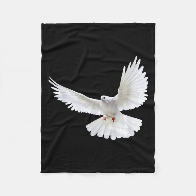 Manta Polar Beautiful Flying Peaceful White Dove Photo Silhoue (Anverso)