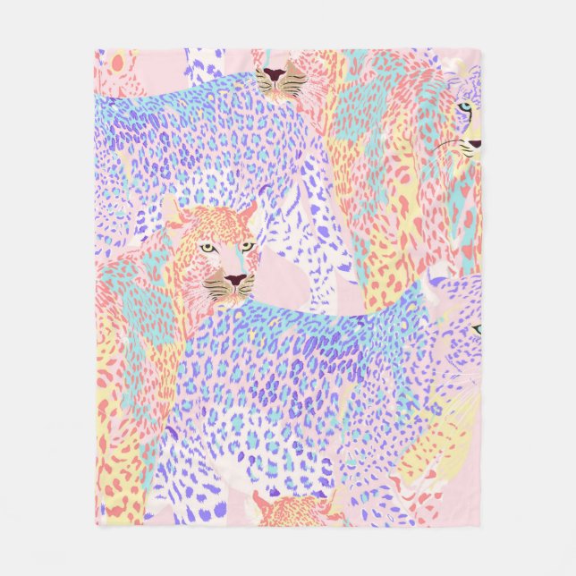Manta Polar Beautiful Leopard Seamless Pattern illustration Ar (Anverso)