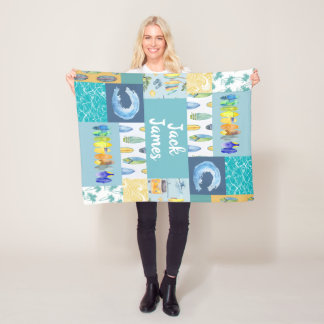 Manta Polar Bebé abierto para niños de surf personalizado