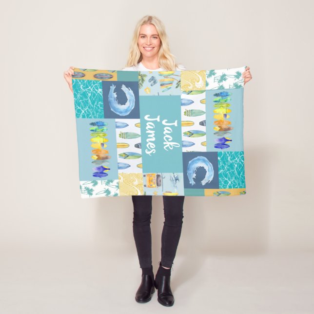 Manta Polar Bebé abierto para niños de surf personalizado (In situ)