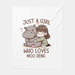 Manta Polar Bebé Adorable Hippo, Jus Un Chica Que Ama Moo Deng