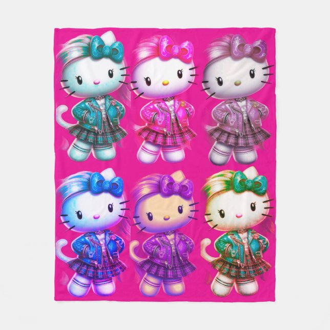 Manta Polar Bebé chica de escuela Kitty Fleece Blanket (Anverso)