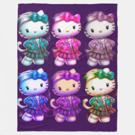 Manta Polar Bebé chica escolar Kitty Magenta Fleece Blanket