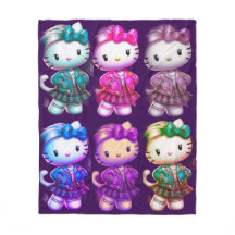 Bebé chica escolar Kitty Magenta Fleece Blanket