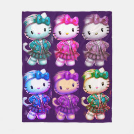 Manta Polar Bebé chica escolar Kitty Magenta Fleece Blanket