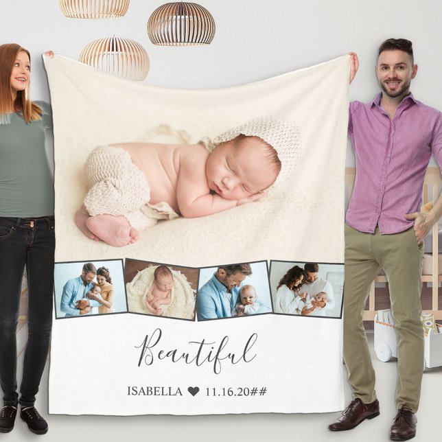 Manta Polar Bebé Collage de fotos Zigzag Foto Strip Blanco (Subido por el creador)