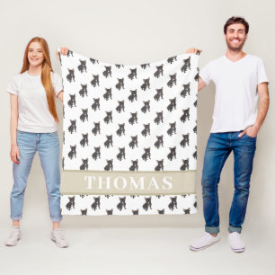Manta Polar Bebé con ropa de cama personalizada en francés (Bl