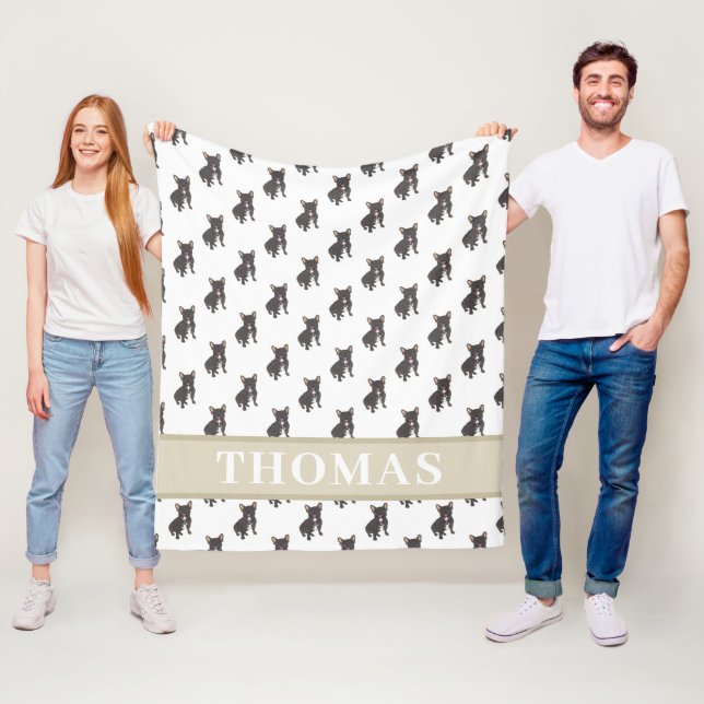 Manta Polar Bebé con ropa de cama personalizada en francés (Bl (In situ)
