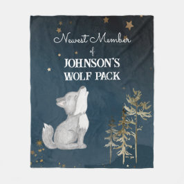 Manta Polar Bebé con temática de lobo pequeño