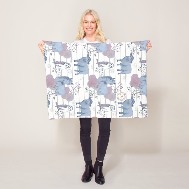 Manta Polar Bebé de arte Woodland (In situ)