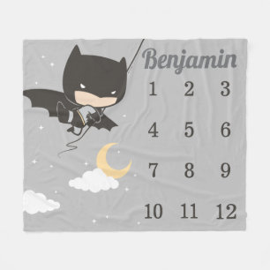 Manta Polar Bebé de hitos mensuales de Batman