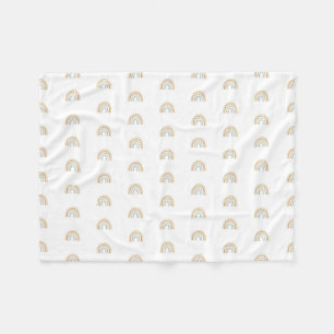 Manta Polar Bebé de la flor de arcoiris neutral de Boho modern