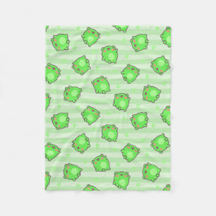Manta Polar Bebé de rana pastel - Bandas verdes de Kawaii