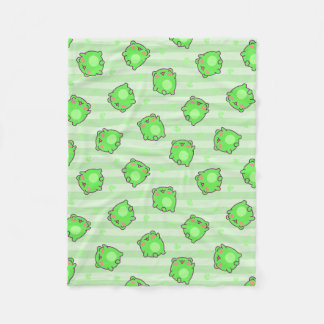 Manta Polar Bebé de rana pastel - Bandas verdes de Kawaii