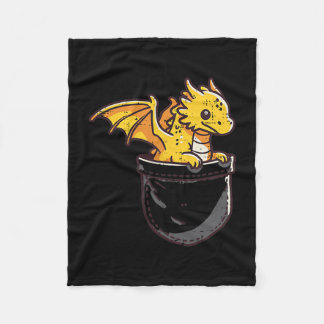 Manta Polar Bebé Dragon Pocket Cute Fantasía Niños Míticos Hom