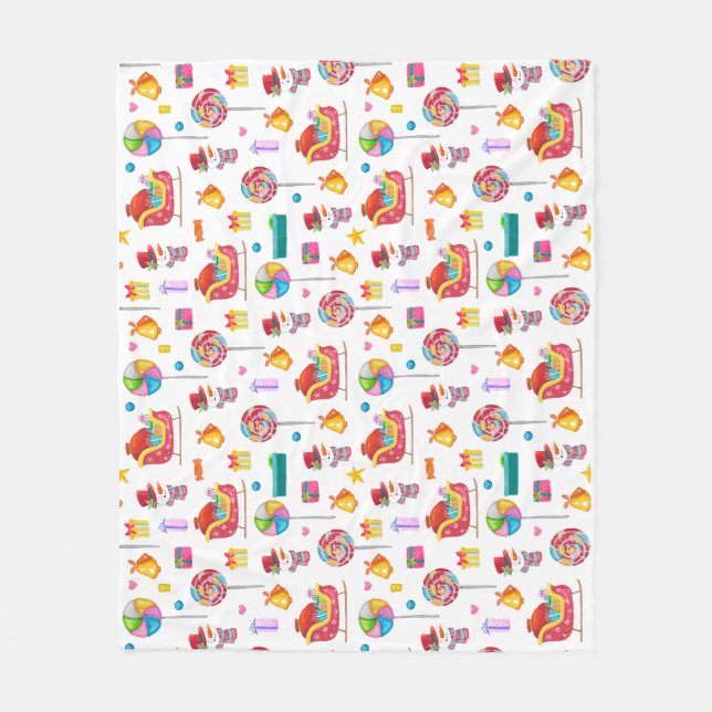 Manta Polar Bebé ducha recién nacido regalo envoltura caramelo (Anverso)