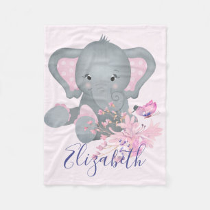Manta Polar Bebé elefante a la acuarela lindo
