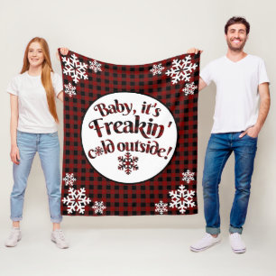 Manta Polar Bebé es navidad exterior frío de la tela escoces