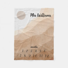 Manta Polar Bebé estético Beige Mensual