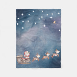 Manta Polar Bebé Fleece Blanket con Santa en trineo