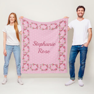 Manta Polar Bebé Floral Girona Rosa Nacida Niños Fleece Blanke