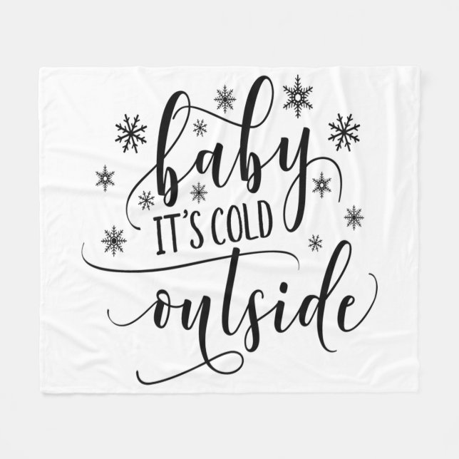Manta Polar Bebé hace frío afuera Invierno Navidad Fiesta (Frente (Horizontal))