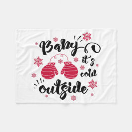 Manta Polar Bebé, hace frío afuera, lindo invierno de mitones