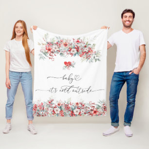 Manta Polar Bebé, hace frío fuera del Baby Shower floral de in