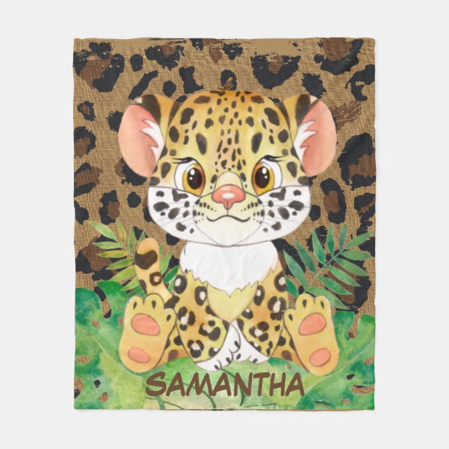 Manta Polar Bebé leopardo salvaje (Anverso)