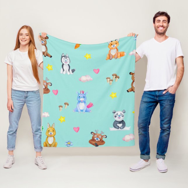Manta Polar Bebé lindo Animales Petting Farm Nursery Blanket (In situ)