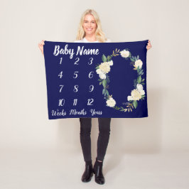 Manta Polar Bebé Milestone Blanket Regalo de ducha personaliza