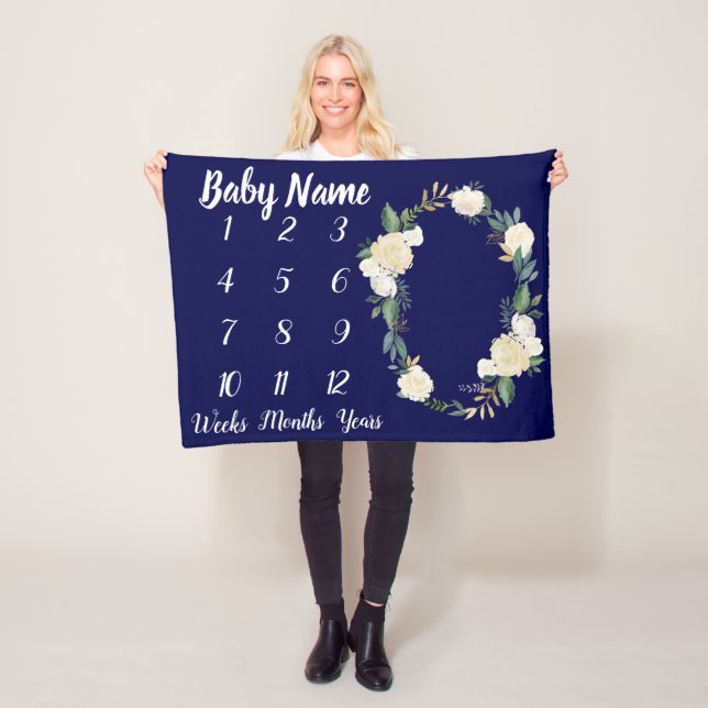 Manta Polar Bebé Milestone Blanket Regalo de ducha personaliza (In situ)