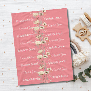 Manta Polar Bebé Nombre Bebé Bebé Regalo Bebé Rosa