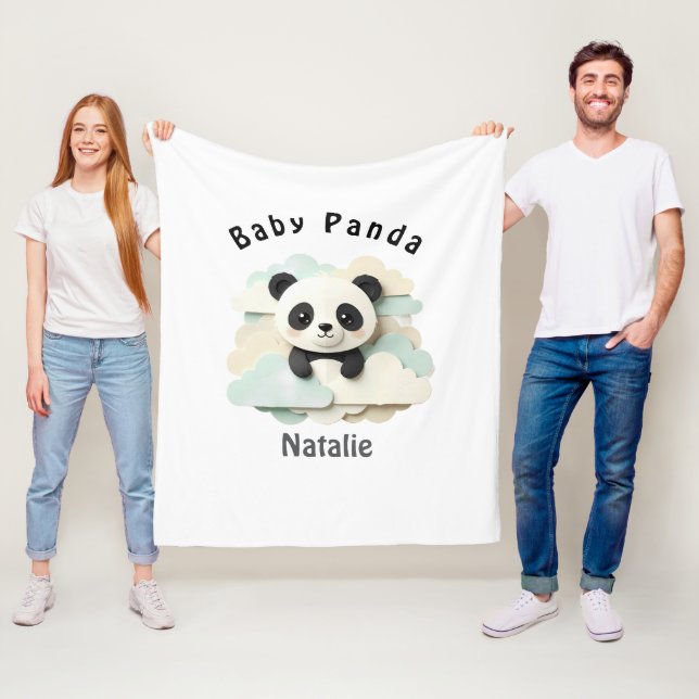Manta Polar Bebé Panda Dobado | Origami Adorable  (In situ)