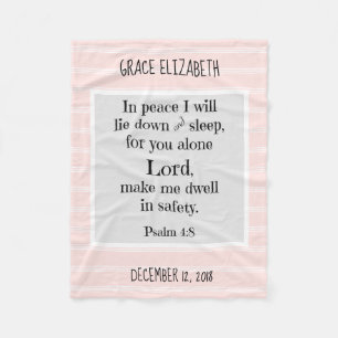 Manta Polar Bebé personalizado, con oración nocturna (Salmo 4: