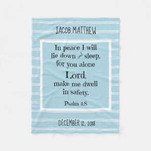 Manta Polar Bebé personalizado, con oración nocturna (Salmo 4:
