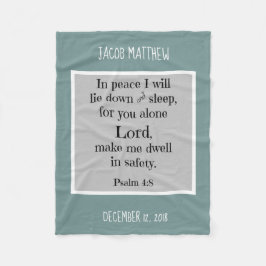 Manta Polar Bebé personalizado, con oración nocturna (Salmo 4: