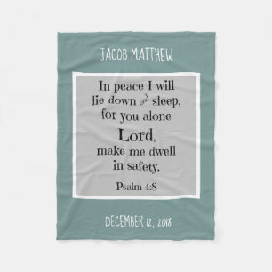 Manta Polar Bebé personalizado, con oración nocturna (Salmo 4: