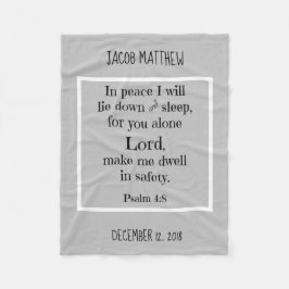 Manta Polar Bebé personalizado, con oración nocturna (Salmo 4: