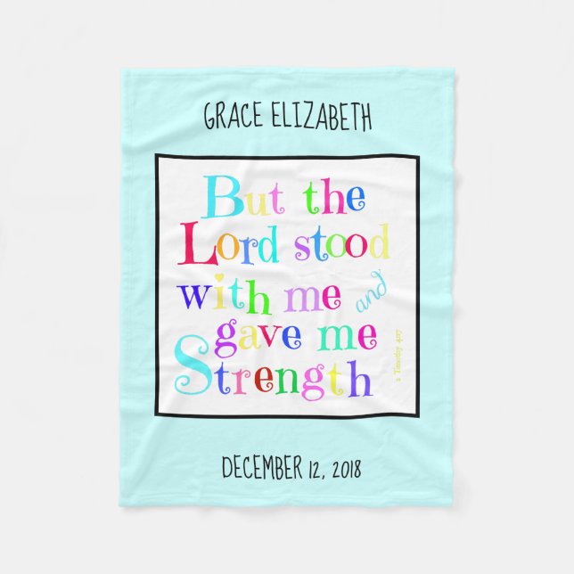 Manta Polar Bebé personalizado, con verso de Timothy (arco iri (Anverso)