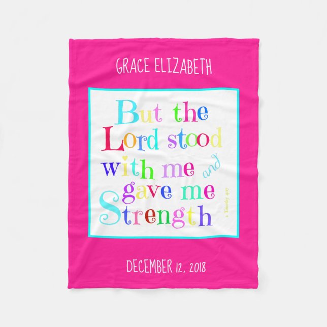 Manta Polar Bebé personalizado, con verso de Timothy (arco iri (Anverso)