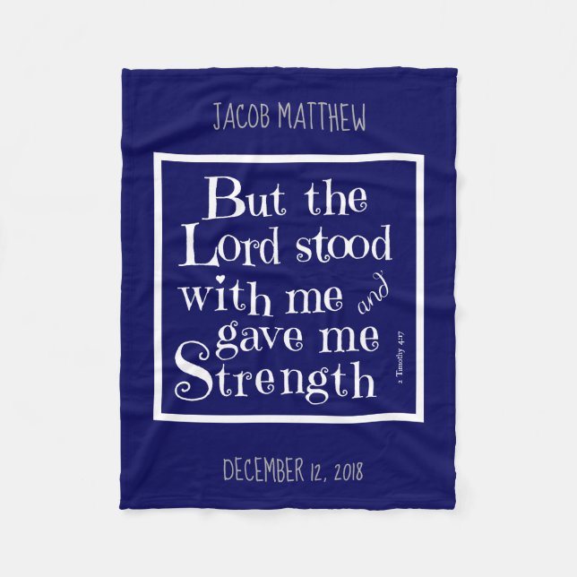 Manta Polar Bebé personalizado, verso de Timothy, azul marino (Anverso)