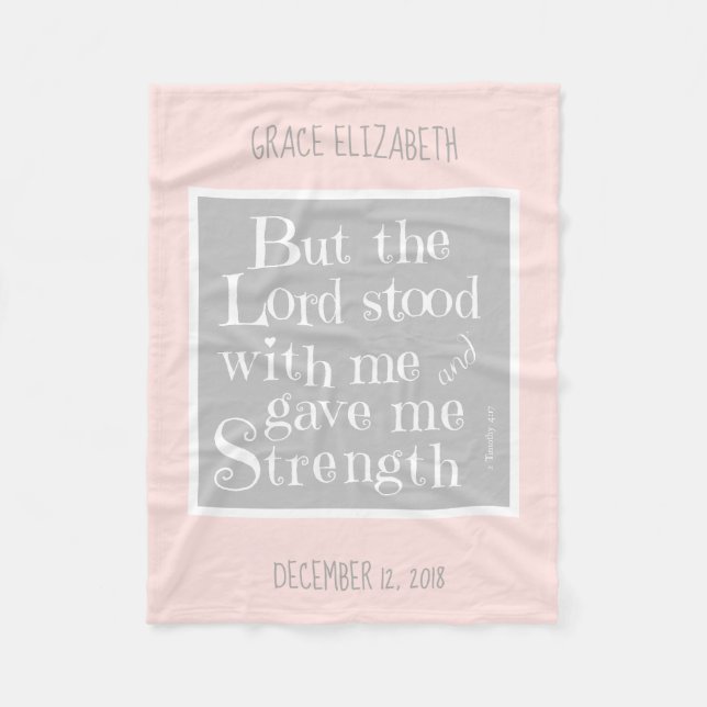 Manta Polar Bebé personalizado, verso de Timothy, rosa/gris (Anverso)