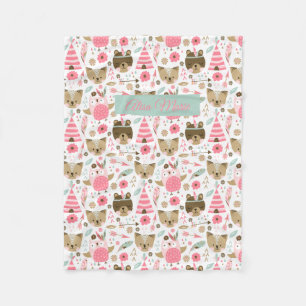 Manta Polar Bebé tribal lindo de los animales