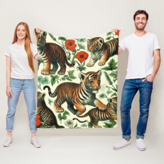 Manta Polar Bebé ventilado y tigre sin foco