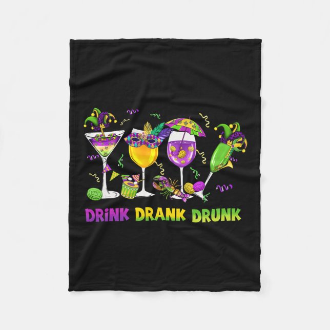Manta Polar Beber Beber Borracho Gracioso Beber Mardi Gras Gl  (Anverso)