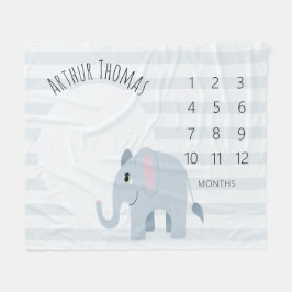 Manta Polar Bebés Cute elefante azul